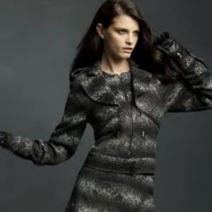 Karl Lagerfeld for Impulse Wool Blend Tweed Moto Stripe Jacket size S